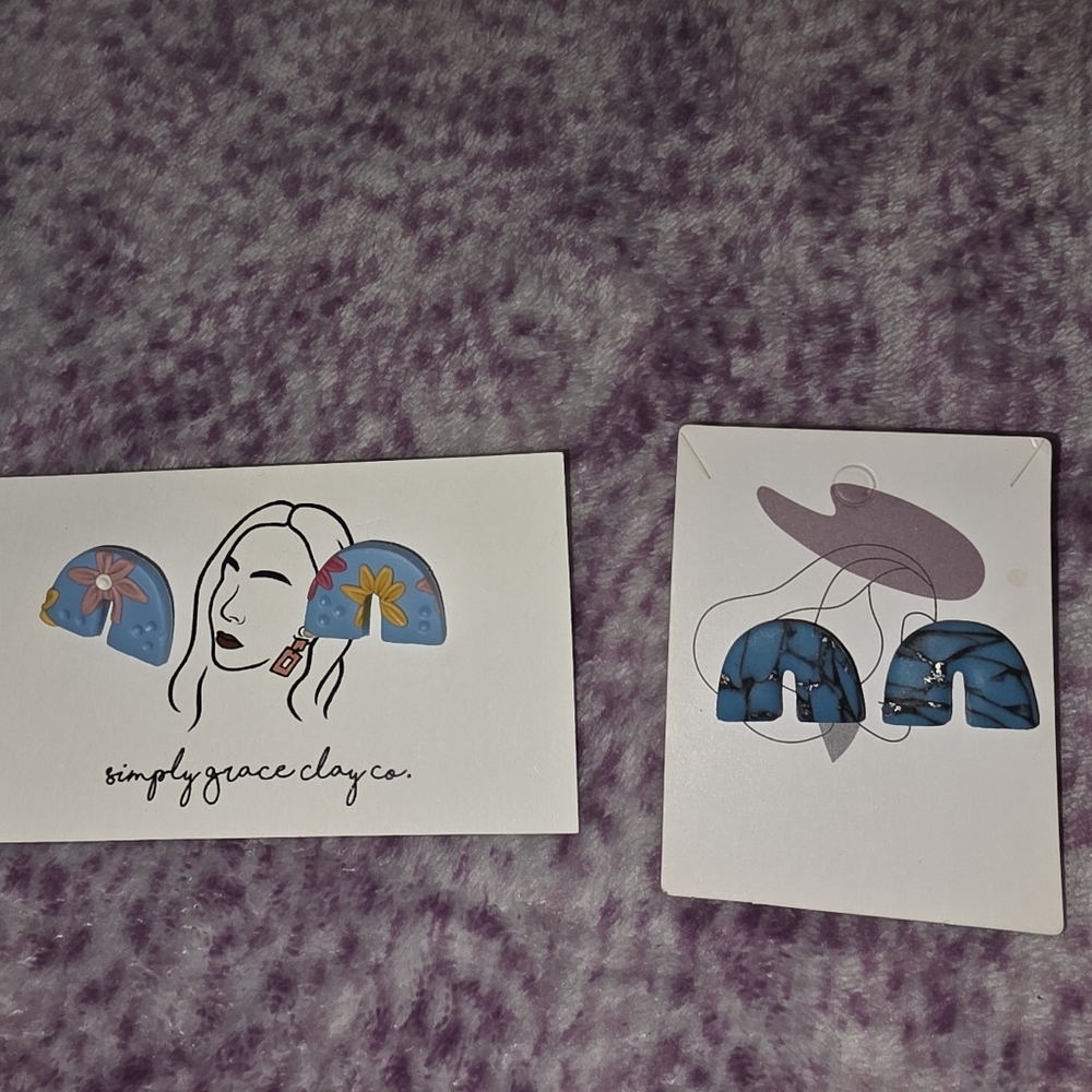 Blue Arch Earrings